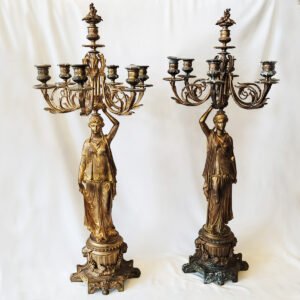 Pair of Victorian Style Lady Figural Candelabras